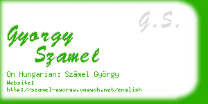 gyorgy szamel business card